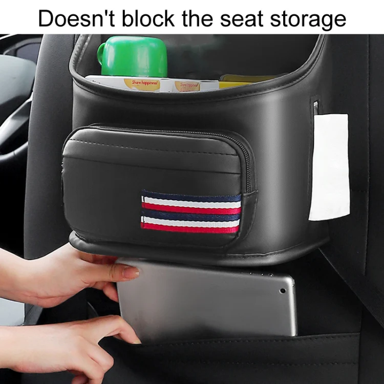 Car Seatback Storage Hanging Bag Vehicle Multifunctional Storing Tissue Box, Style: With Bulit-In Bucket - Image 5