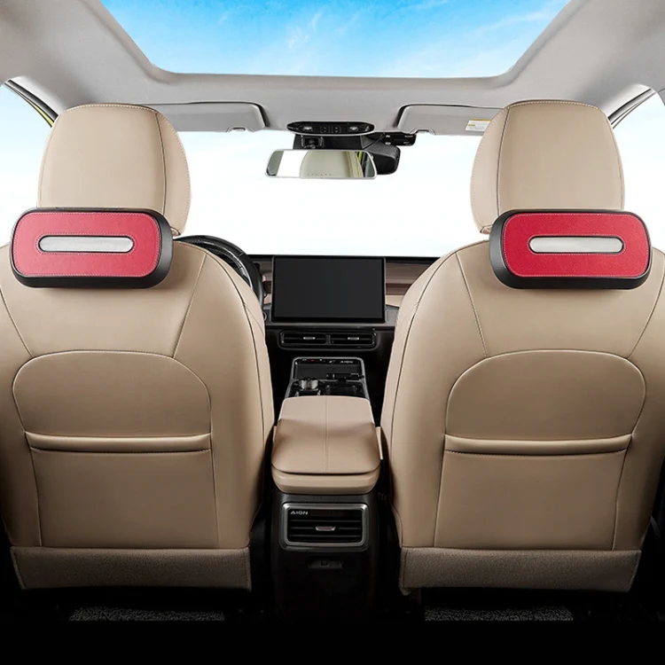Car Sun Visor Hanging Sunroof Seat Back Tissue Box, Color: Leather Beige - Image 14