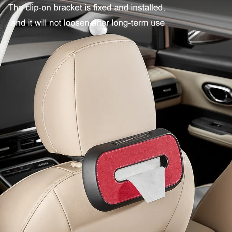 Car Sun Visor Hanging Sunroof Seat Back Tissue Box, Color: Leather Beige - Image 8