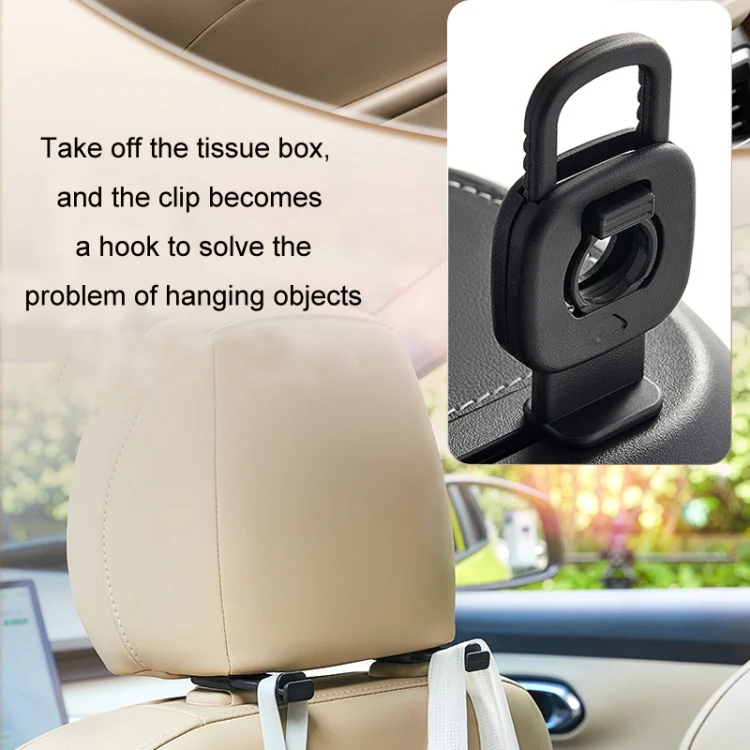 Car Sun Visor Hanging Sunroof Seat Back Tissue Box, Color: Leather Red - Image 9