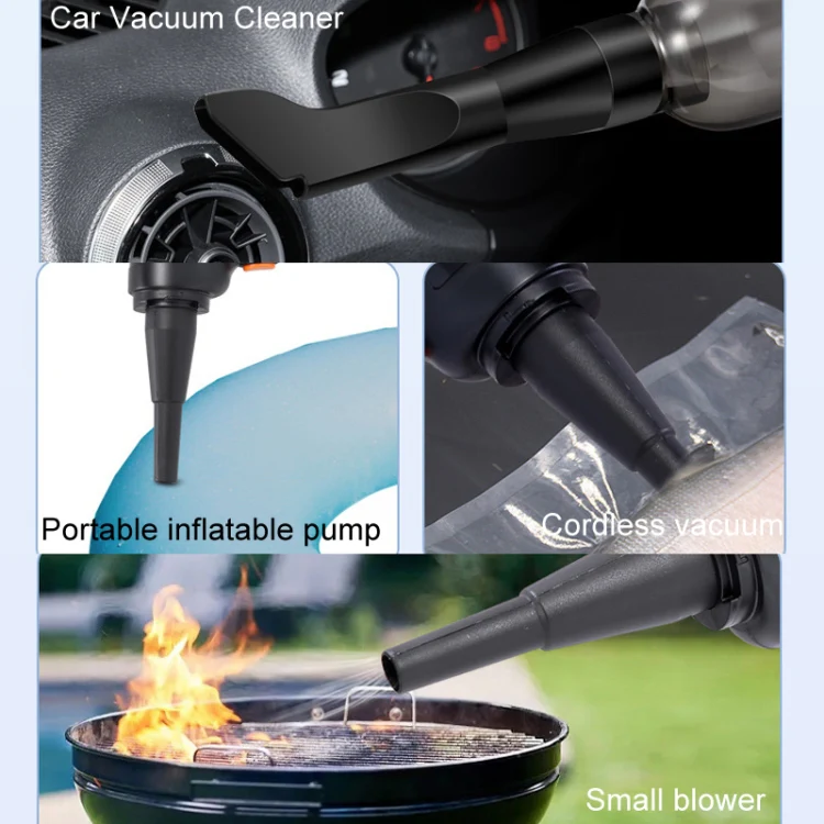 Car Vacuum Cleaner Large Suction Power Wireless Pump Inflatable Blower Handheld Small Vacuum Cleaner, Style: Brush 200W+2 Filters+Storage Bag (Black) - Image 12