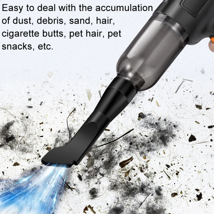 Car Vacuum Cleaner Large Suction Power Wireless Pump Inflatable Blower Handheld Small Vacuum Cleaner, Style: Brushless 260W+2 Filters+Storage Bag (Black) - Image 10