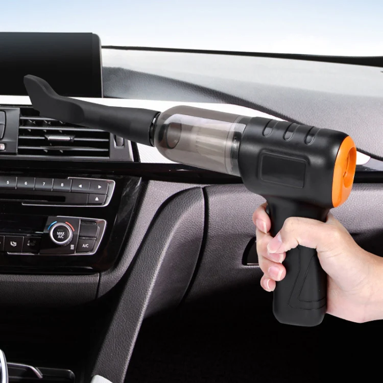 Car Vacuum Cleaner Large Suction Power Wireless Pump Inflatable Blower Handheld Small Vacuum Cleaner, Style: Brushless 260W+4 Filters+Air Bag (Black) - Image 2