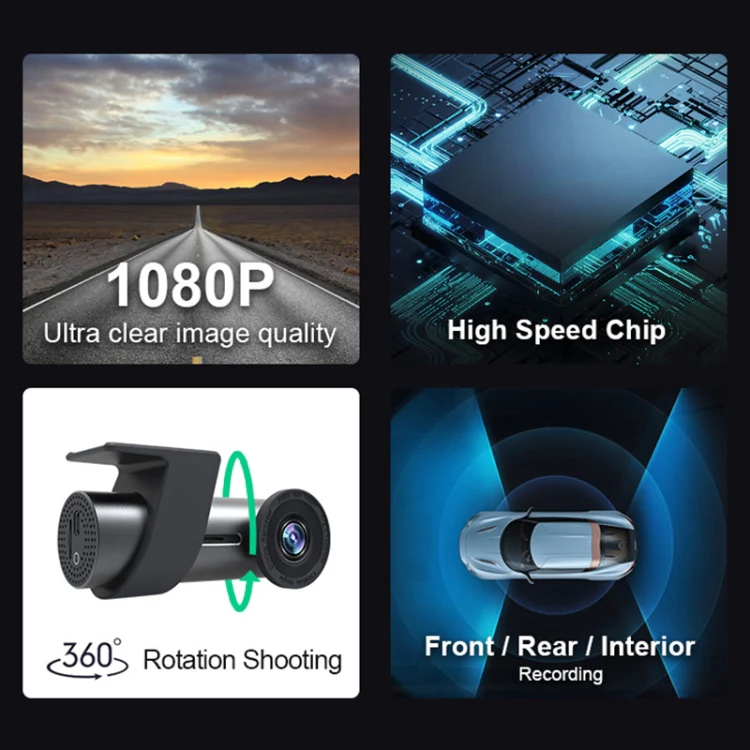 Car WiFi Dual Camera Hidden 360 Degree Rotation Car Driving Recorder - Image 7
