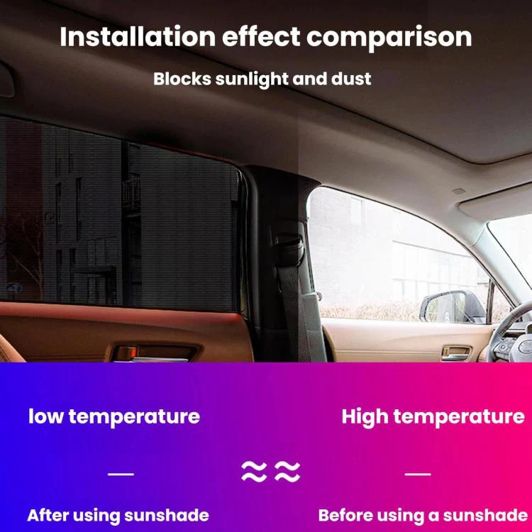 Car Window Sunshade Mosquito Curtain Mesh Fabric Auto Window Sun Block Cover, Spec: Car 2pcs Front Window + 2pcs Rear Window - Image 8