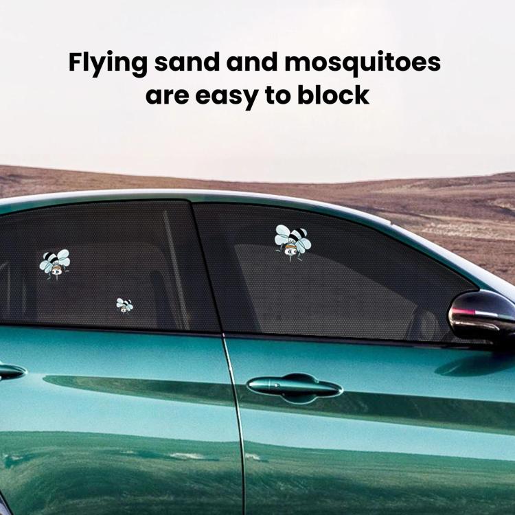 Car Window Sunshade Mosquito Curtain Mesh Fabric Auto Window Sun Block Cover, Spec: Car 2pcs Rear Window - Image 5