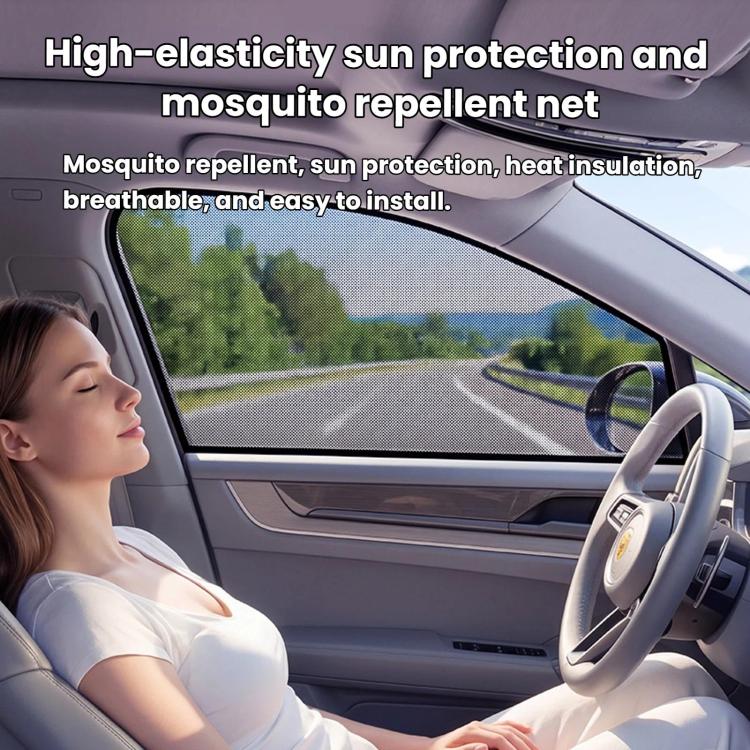 Car Window Sunshade Mosquito Curtain Mesh Fabric Auto Window Sun Block Cover, Spec: Car Rear Window - Image 2