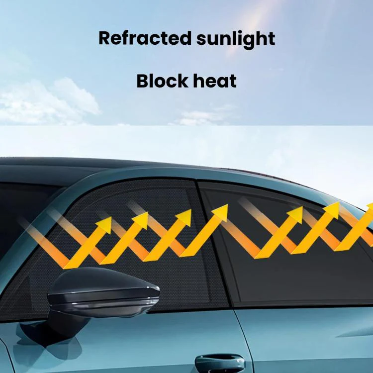 Car Window Sunshade Mosquito Curtain Mesh Fabric Auto Window Sun Block Cover, Spec: Car Rear Window - Image 3