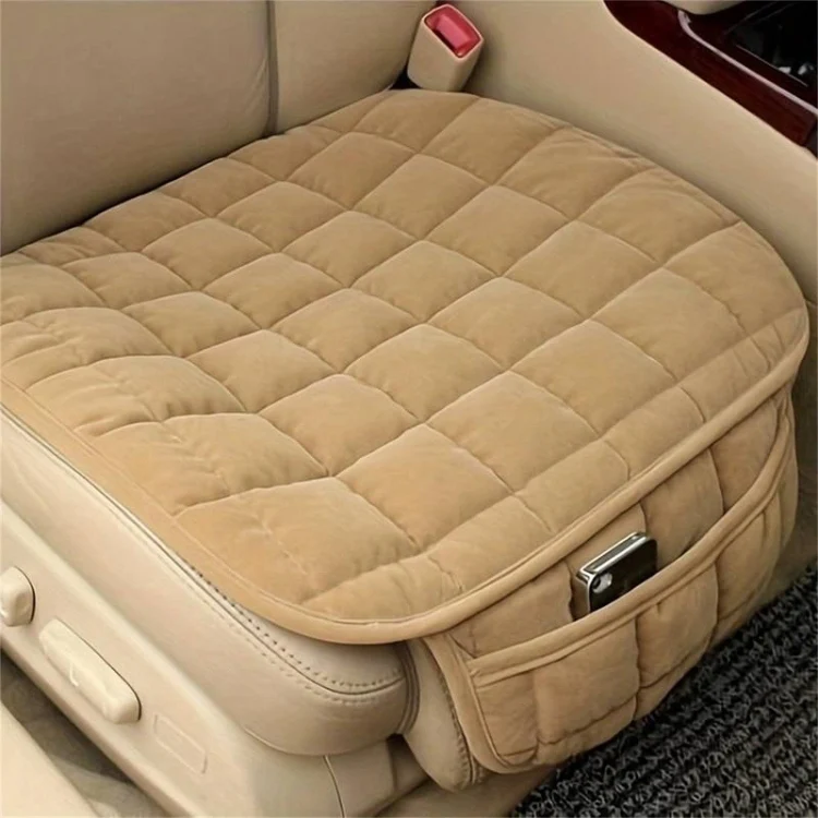 Car Winter Backless Plush Non-slip Non-binding Seat Cushion, Color: Front Row Beige - Image 6