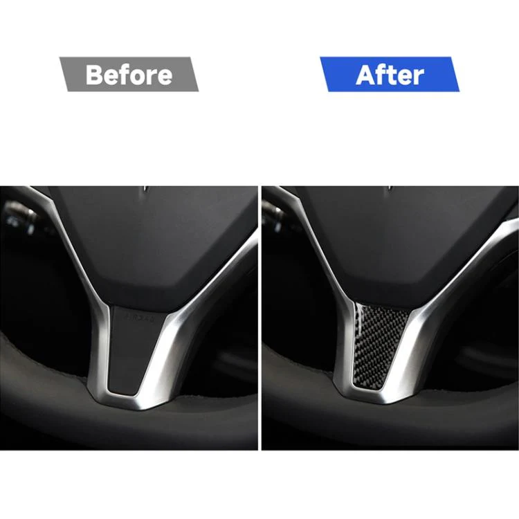 Carbon Fiber Car Steering Wheel Decorative Sticker for Tesla Model S / X - Image 5