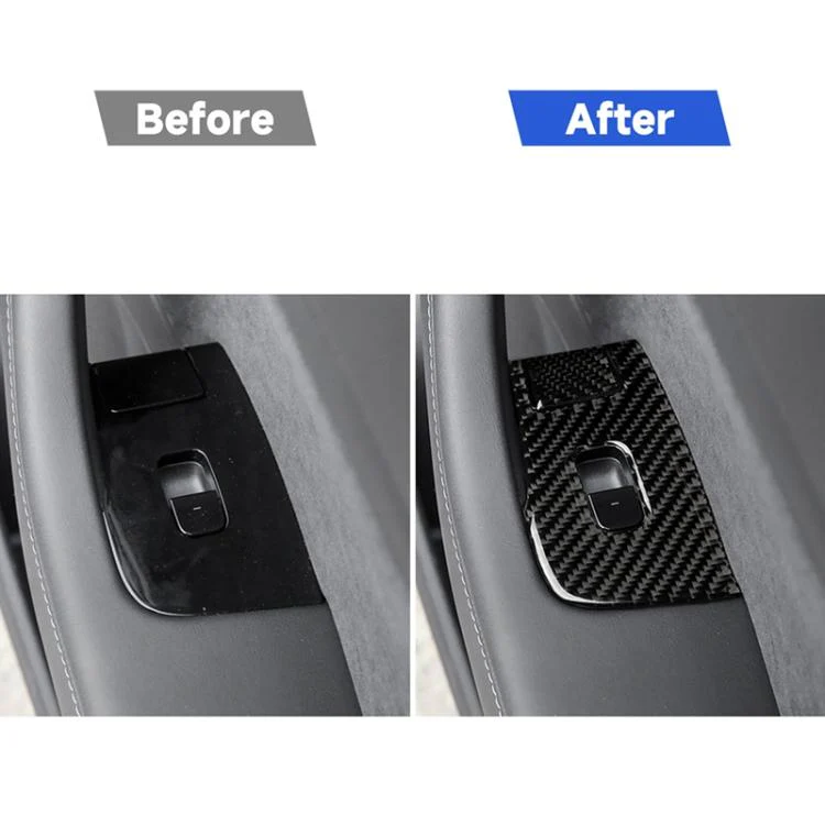 Carbon Fiber Car Window Button Decorative Sticker for Tesla Model 3, Suitable for Left Driving - Image 7