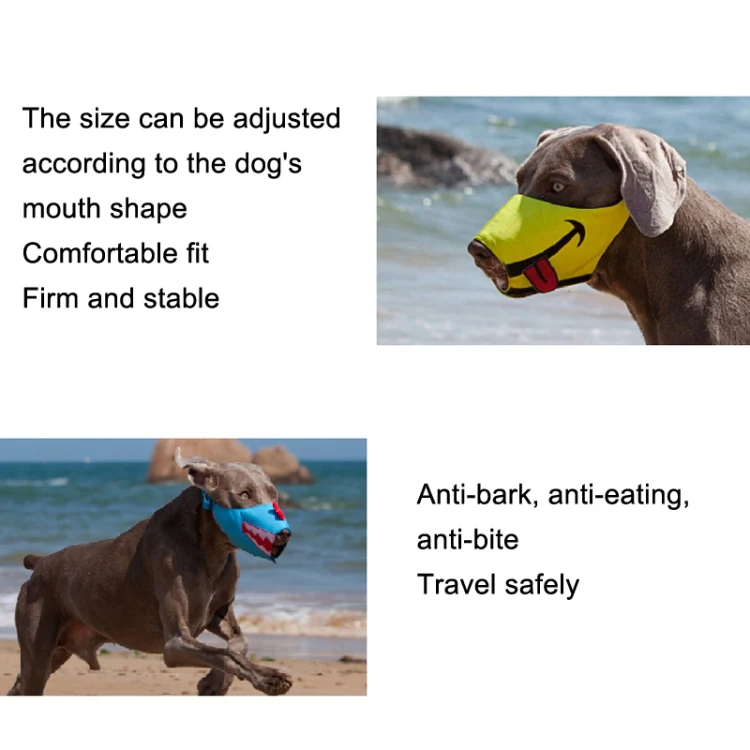 Cartoon Dog Mouth Cover Anti-Bite Nylon Dog Mask, Size: L(Blue) - Image 3