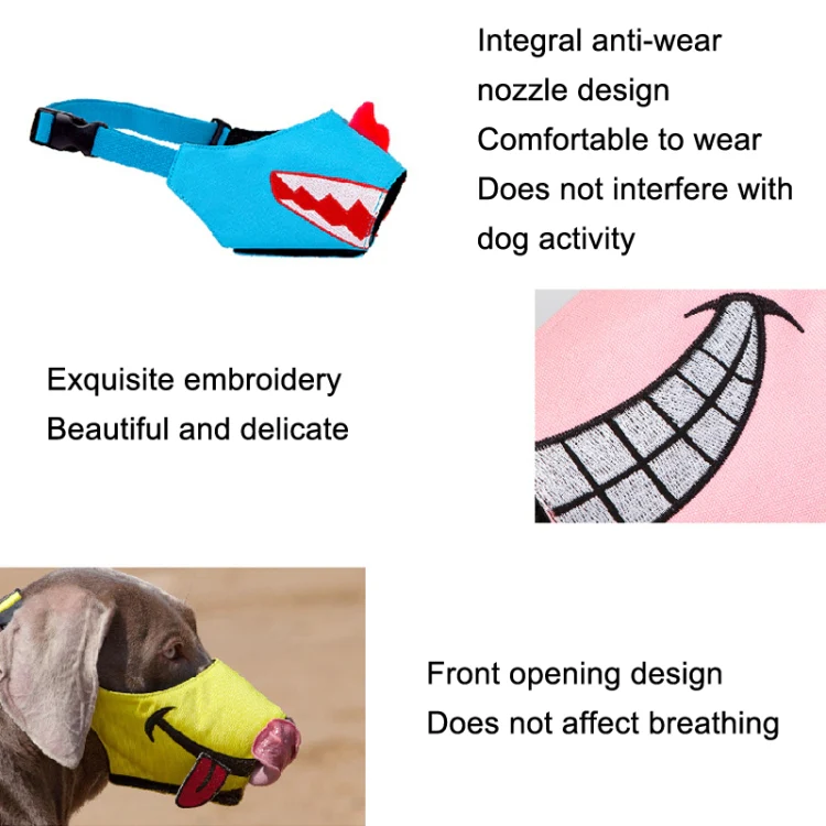 Cartoon Dog Mouth Cover Anti-Bite Nylon Dog Mask, Size: M(Blue) - Image 2