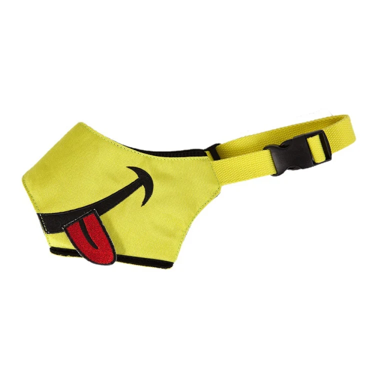 Cartoon Dog Mouth Cover Anti-Bite Nylon Dog Mask, Size: M(Yellow)