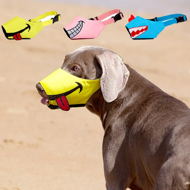 Cartoon Dog Mouth Cover Anti-Bite Nylon Dog Mask, Size: M(Yellow) - Image 4