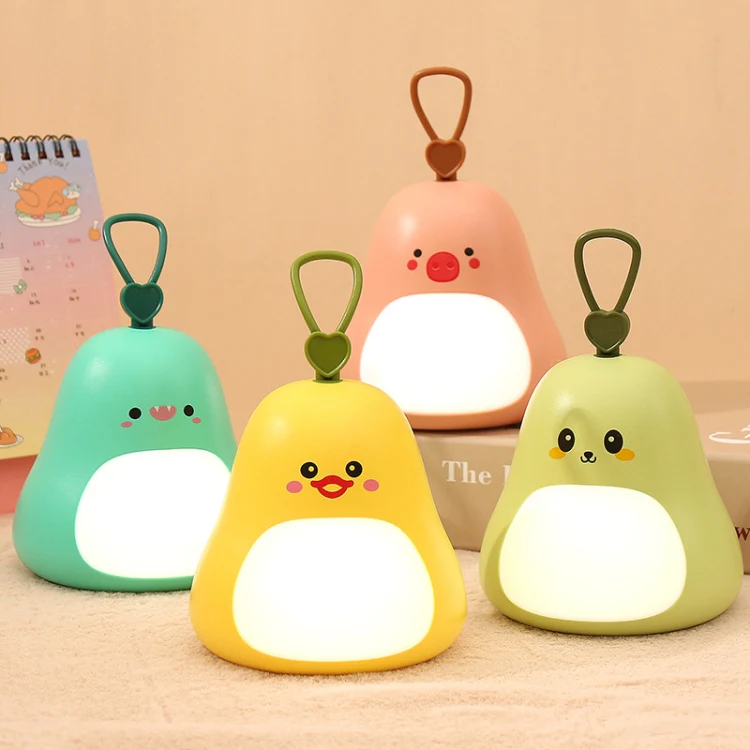 Cartoon LED Portable Night Light USB Rechargeable Plug-in Bedroom Bedside Lamp(Avocado) - Image 2