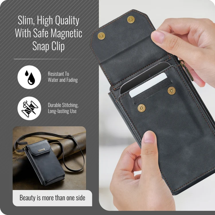 CaseMe Me40 Vertical Multifunctional Shoulder Crossbody Phone Bag(Black) - Image 6