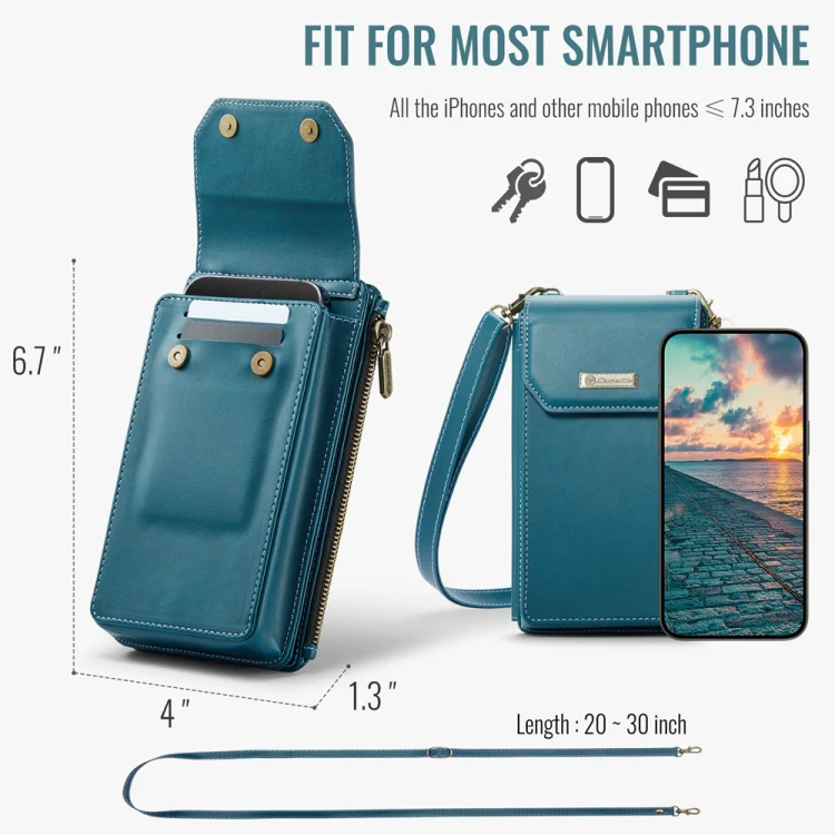 CaseMe Me40 Vertical Multifunctional Shoulder Crossbody Phone Bag(Blue Green) - Image 3