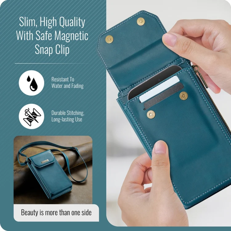 CaseMe Me40 Vertical Multifunctional Shoulder Crossbody Phone Bag(Blue Green) - Image 6