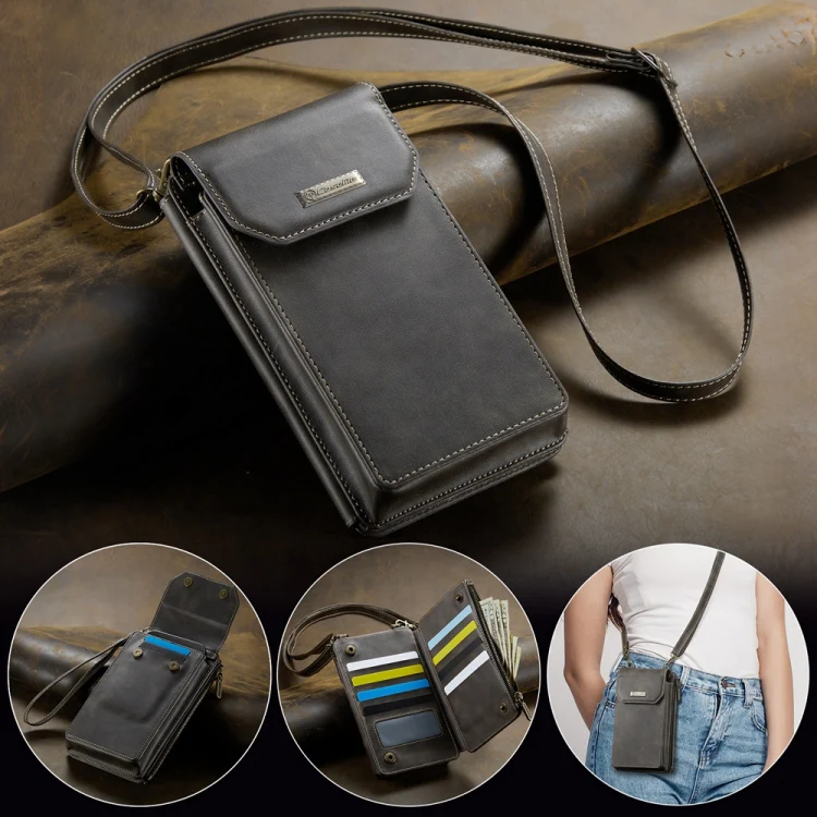 CaseMe Me40 Vertical Multifunctional Shoulder Crossbody Phone Bag(Coffee) - Image 2