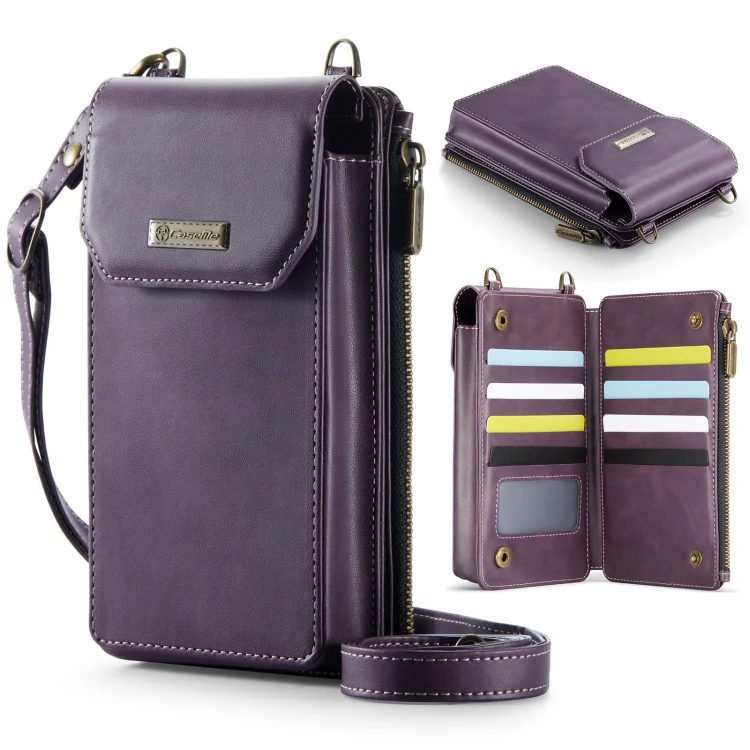 CaseMe Me40 Vertical Multifunctional Shoulder Crossbody Phone Bag(Purple)