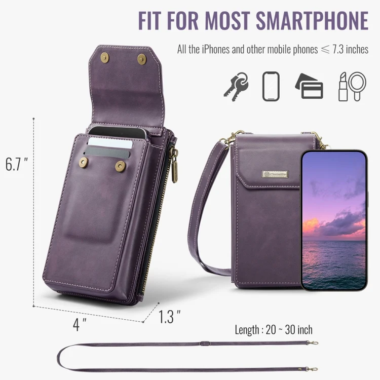 CaseMe Me40 Vertical Multifunctional Shoulder Crossbody Phone Bag(Purple) - Image 3