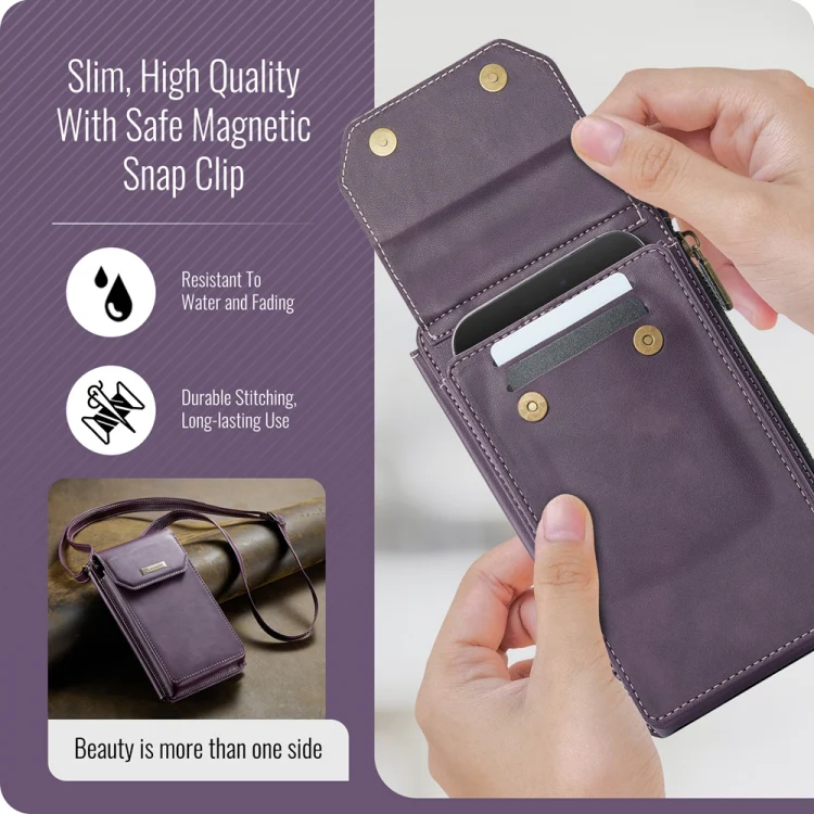 CaseMe Me40 Vertical Multifunctional Shoulder Crossbody Phone Bag(Purple) - Image 6