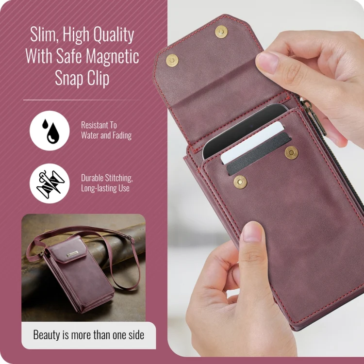 CaseMe Me40 Vertical Multifunctional Shoulder Crossbody Phone Bag(Red) - Image 6