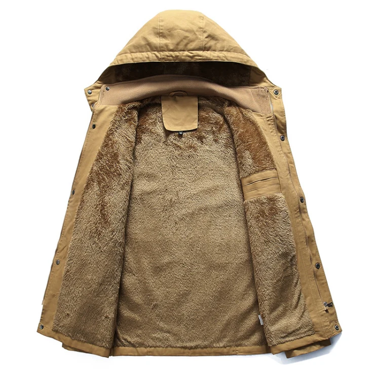 Casual Belt Zipper Thickened Side Seam Pocket Windbreaker, Size: XXL(Green) - Image 3