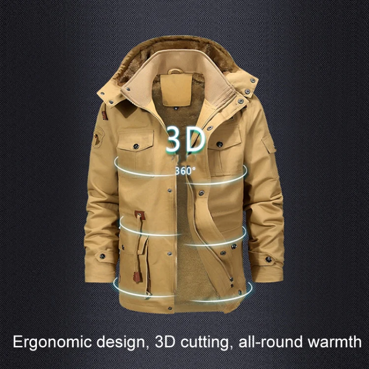 Casual Belt Zipper Thickened Side Seam Pocket Windbreaker, Size: XXL(Green) - Image 6