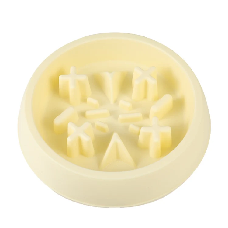 Cats And Dogs Anti Choking Slow Eating Bowl Pet Anti Spill Feeding Tool(Yellow)