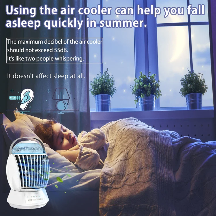 CF-009 USB Touch Spray Humidification Air Conditioning Fan Desktop Office Air Cooler(White) - Image 8