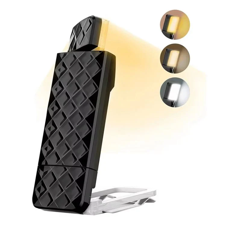 Charging Book Clip Light USB Night Light Eye-Protecting LED Reading Lamp(Black)