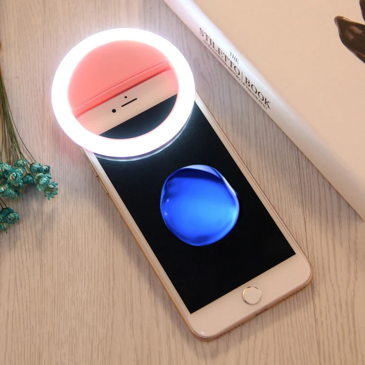 Charging Selfie Beauty Light For iPhone, Galaxy, Huawei, Xiaomi, LG, HTC and Other Smart Phones with Adjustable Clip & USB Cable(Pink) - Image 6