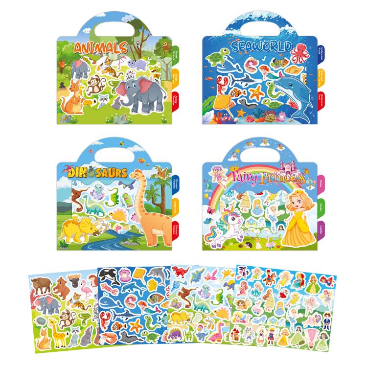 Children Early Education DIY Waterproof Reusable Stickers, Type:Animals T01 - Image 3