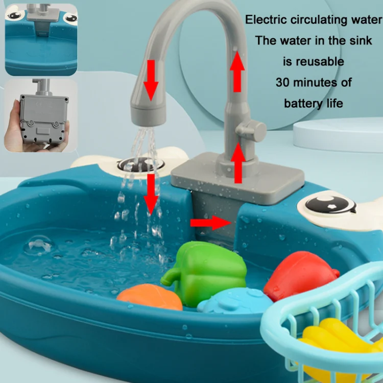 Children Kitchen Toys Electric Circulating Water Dishwasher, Color: Giraffe - Image 6