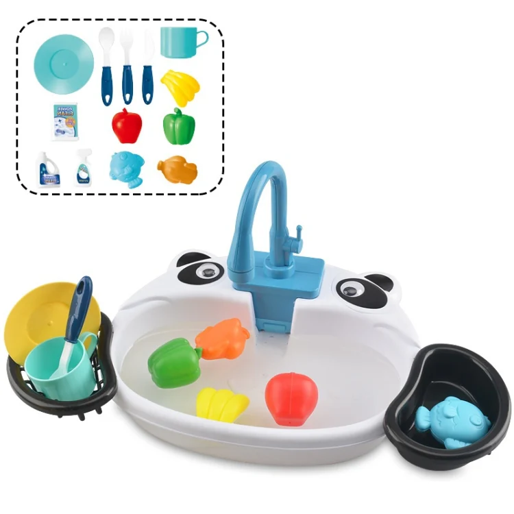 Children Kitchen Toys Electric Circulating Water Dishwasher, Color: Panda