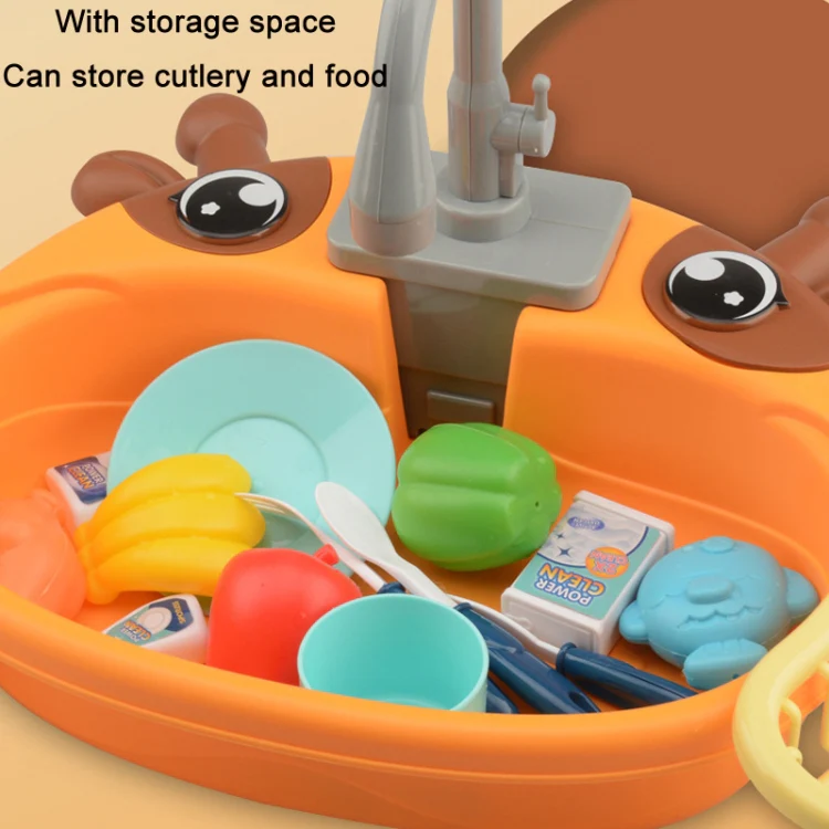Children Kitchen Toys Electric Circulating Water Dishwasher, Color: Panda - Image 5