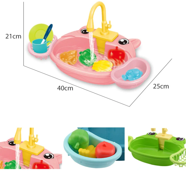 Children Kitchen Toys Electric Circulating Water Dishwasher, Color: Yellow - Image 3