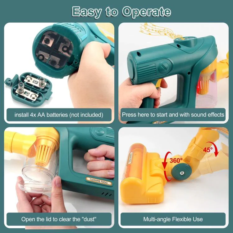 Children Pretend Play Electric Simulation Sound and Light Vacuum Cleaner(Green) - Image 6