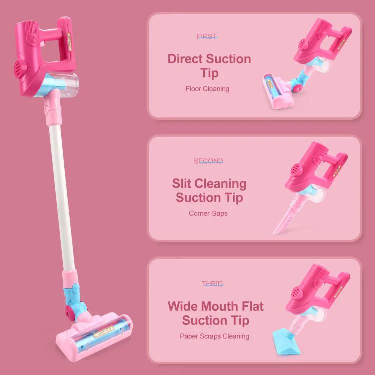 Children Pretend Play Electric Simulation Sound and Light Vacuum Cleaner(Pink) - Image 5