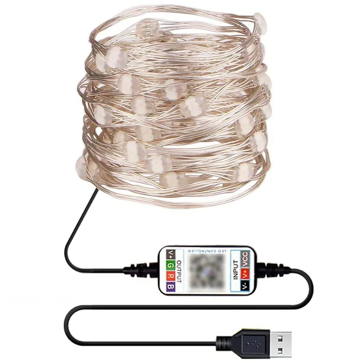 Christmas Decoration RGB Copper Wire String Light Bluetooth Mobile APP Control, Length: 15m 150 LEDs - Image 2