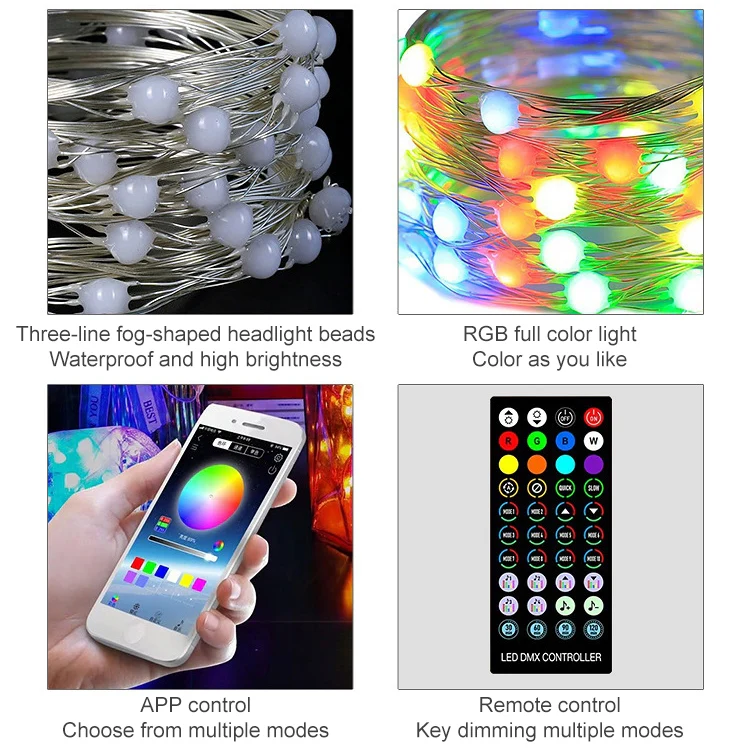 Christmas Decoration USB Copper Wire String Light Bluetooth Mobile APP Control, Length: 5m 50 LEDs - Image 3
