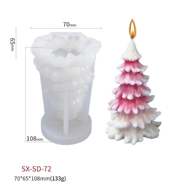 Christmas DIY Scented Candle Silicone Mold, Color: White(SD-72) - Image 2