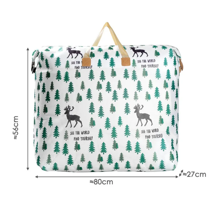 Clothes Quilt Storage Bag Large Capacity Waterproof Moistureproof Moving Luggage Bag, Style: 120L Extra Large Elk - Image 2
