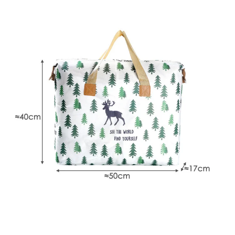 Clothes Quilt Storage Bag Large Capacity Waterproof Moistureproof Moving Luggage Bag, Style: 35L Small Elk - Image 2
