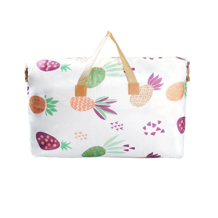 Clothes Quilt Storage Bag Large Capacity Waterproof Moistureproof Moving Luggage Bag, Style: 48L Medium Pineapple