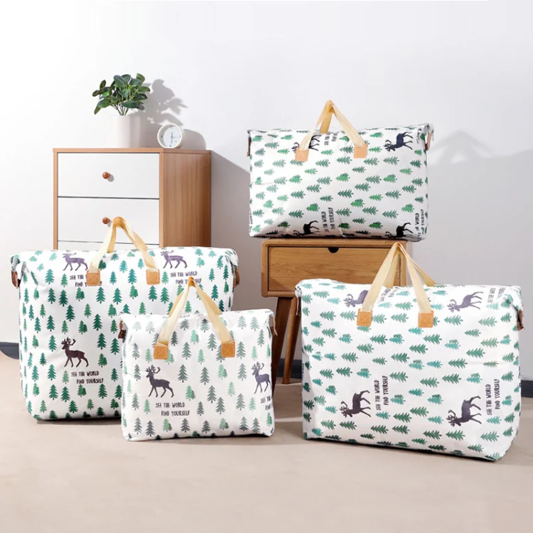 Clothes Quilt Storage Bag Large Capacity Waterproof Moistureproof Moving Luggage Bag, Style: 48L Medium Pineapple - Image 3