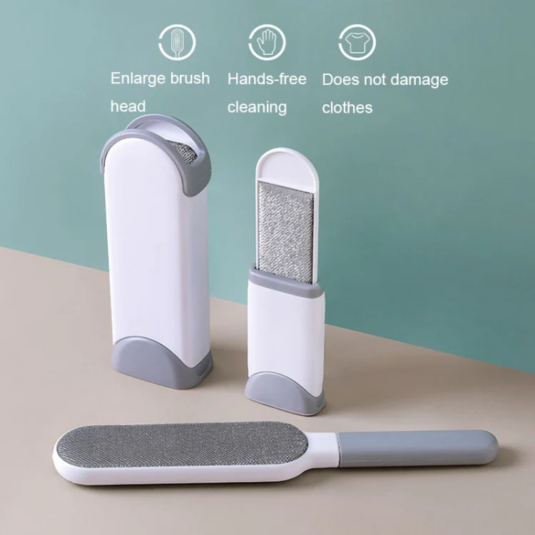 Clothes Sofa Dust Remover Household No-wash Double-sided Electrostatic Hair Removal Brush, Color: S Gray - Image 2