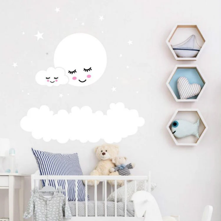 Cloud Star Moon Children Room Decoration Wall Sticker, Size:157cm x 157cm - Image 4